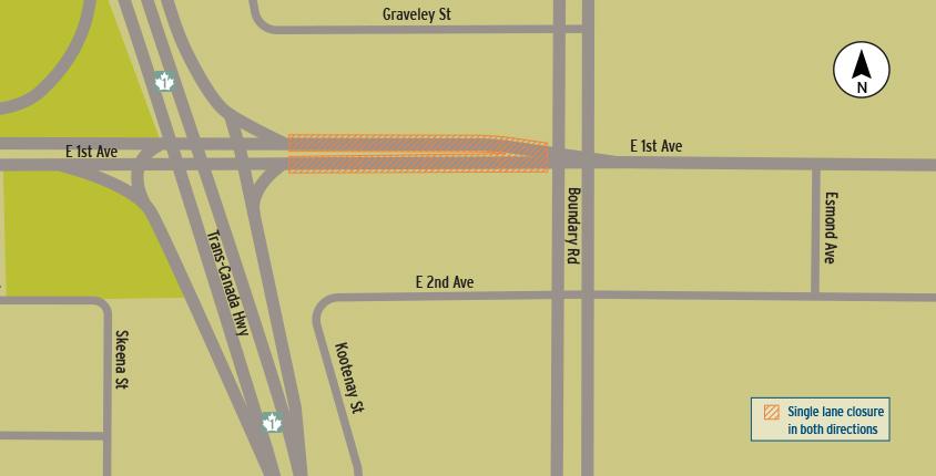 East 1st Ave work map