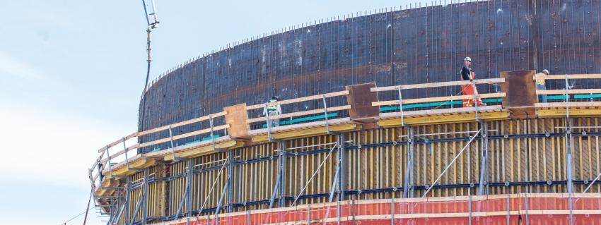 LNG storage tank under construction