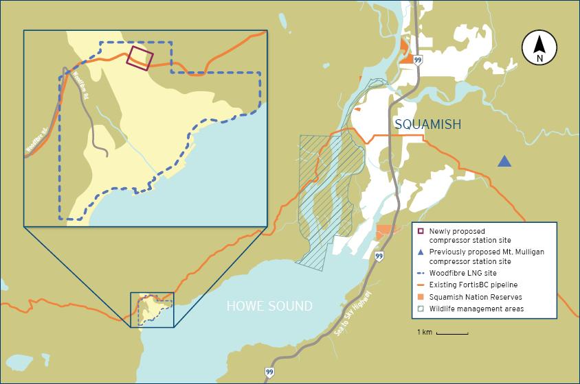 Map of proposed compressor station