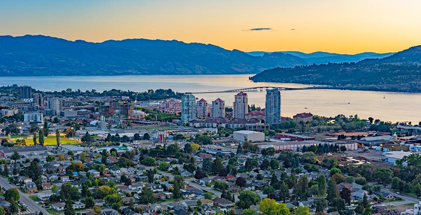 View of Kelowna skyline looking toward Okanagan Lake