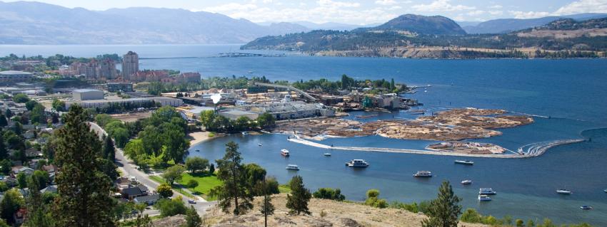 Looking southwest over Kelowna and Okanagan Lake