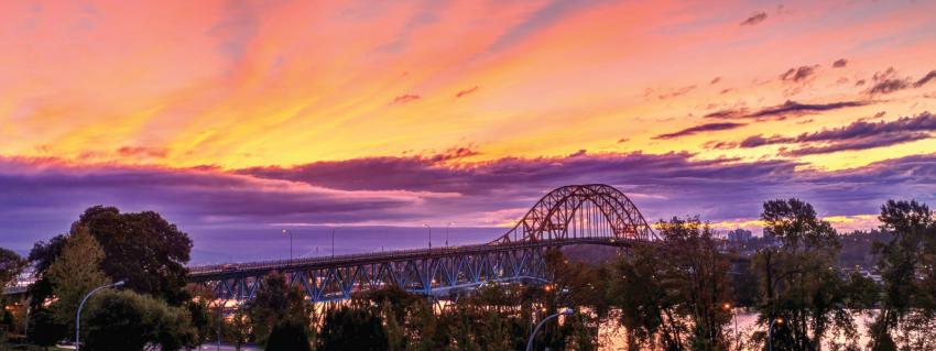 Sunset over the Pattullo Bridge