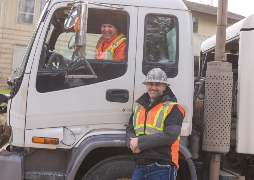 Eric Johnston, TSI driver and Steve Stark, President & CEO, TSI