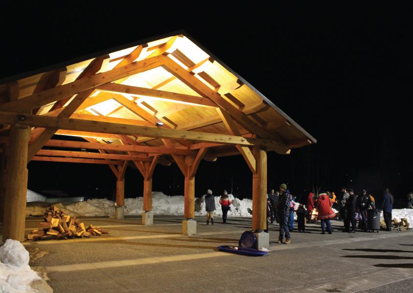 Community members gathered at the Elkford Meeting Place during Winter in the Wild 2022.