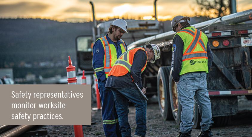 Safety representatives monitor worksite safety practices