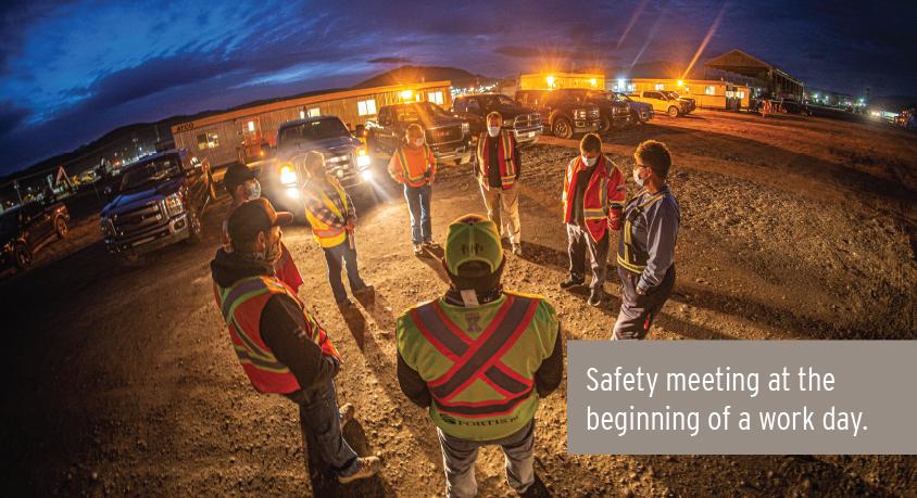 Safety meeting at the beginning of a work day